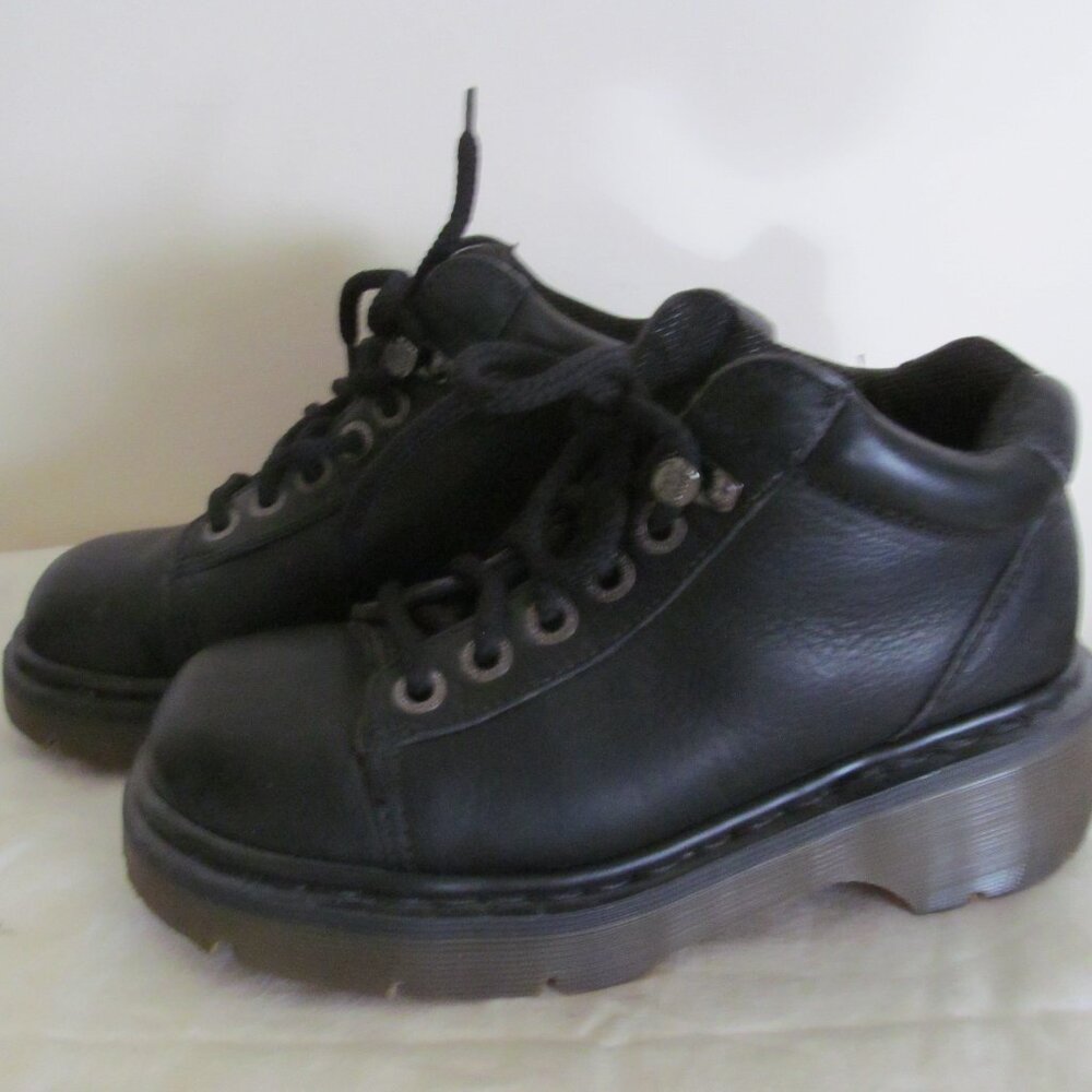 Vintage Dr. Martens 8550 Black Chunky Oxford Derby Boots US Size 6 Black
